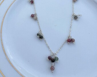 Sterling silver with Tourmaline beads