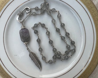 Labradorite necklace with Amethyst pendant