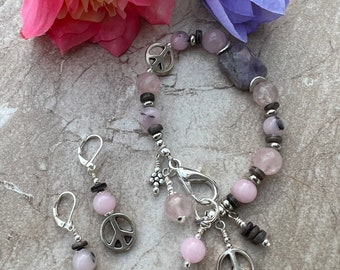 Peace Bracelet and Earrings Set