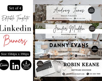Professional LinkedIn Banner, LinkedIn Profile, LinkedIn Background, LinkedIn Career, Personal Branding, Let's Connect, Instant Download