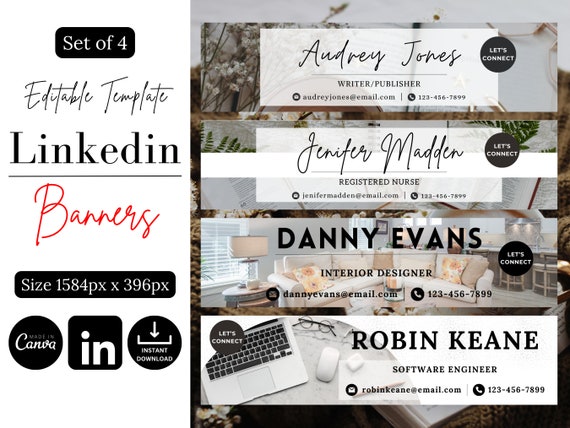 Professional LinkedIn Banner, LinkedIn Profile, LinkedIn Background, LinkedIn Career, Personal Branding, Let's Connect, Instant Download