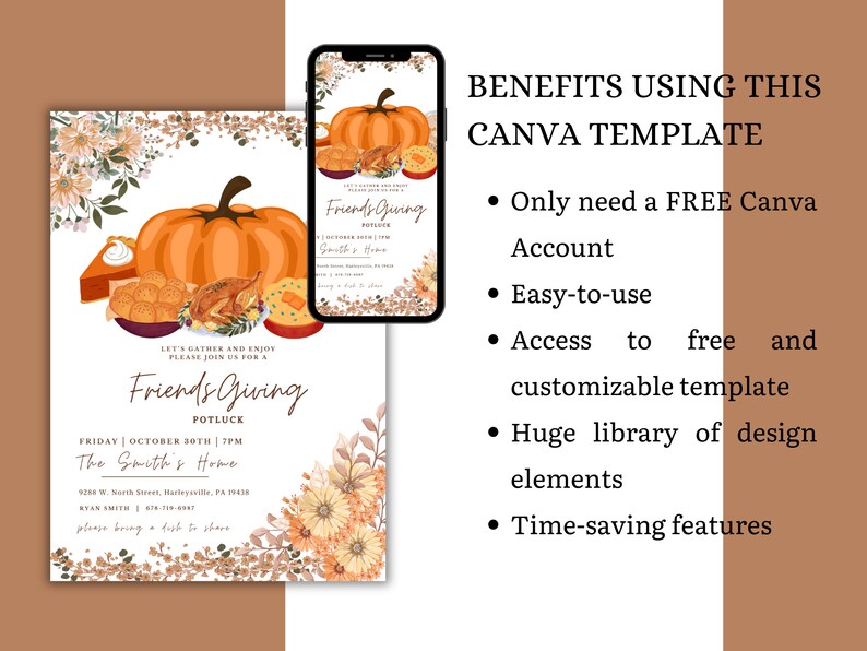 Friendsgiving Evite, Friendsgiving Invite, Friendsgiving Invitation