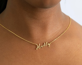 Personalised Name Necklace Custom 14k Gold Name Necklace Gold