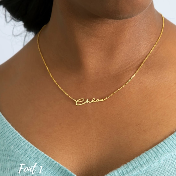 Personalised Name Necklace Custom 14k Gold Name Necklace Gold Name Necklace Personalised Gold Name Necklace Anniversary Gift Mum Gift Etsy