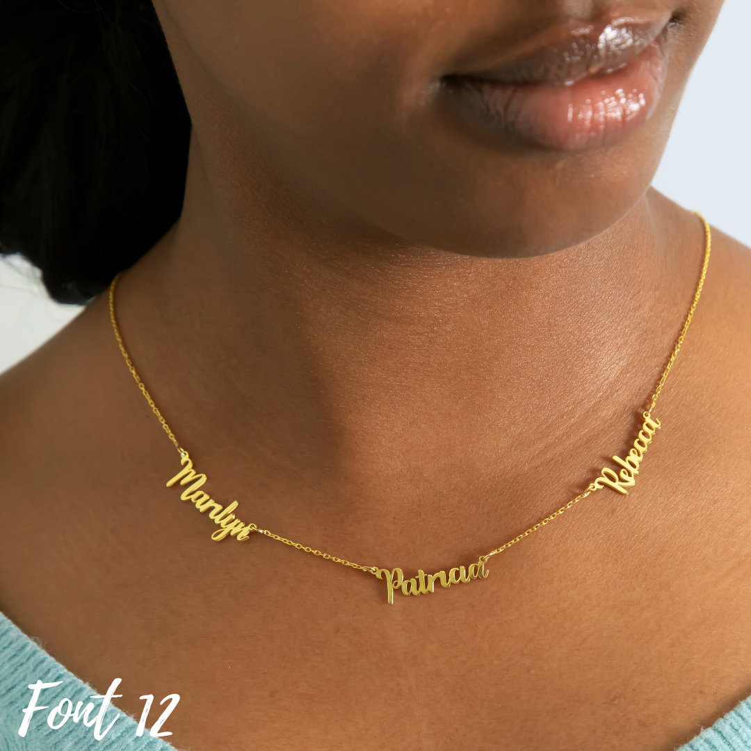 Personalised 3 name necklace deals