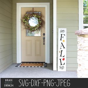 Happy Fall Y&#39;all Sign SVG, Porch Leaner SVG, Porch Sign File, Cricuit & Silhoette Designs
