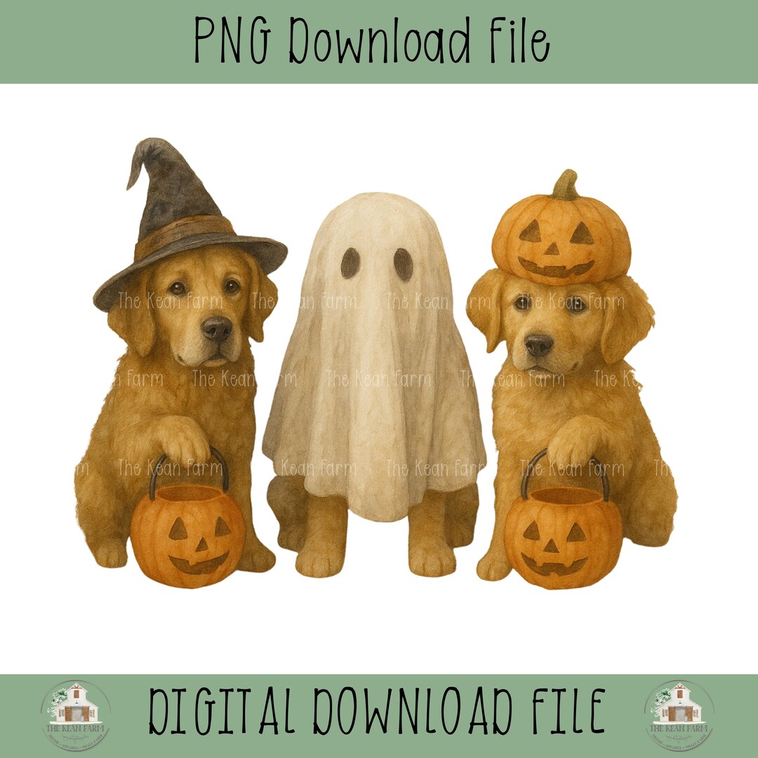 Boo Ghost Golden Retriever PNG: Halloween Dog Design (digital Download ...