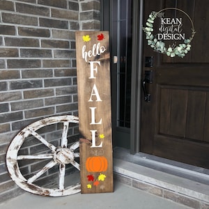 Hello Fall Pumpkins SVG, Porch Leaner SVG, Porch Sign File, Cricuit & Silhoette Designs