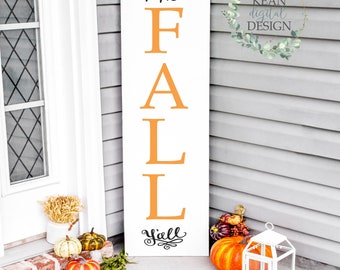 Happy Fall Y&#39;all SVG, Porch Leaner SVG, Porch Sign File, Cricuit & Silhoette Designs