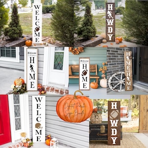 Football Porch Sign Bundle, Autumn Sign, Football Season, Cute Sport Porch, Fall Porch, Porch Leaner, Wooden Porch, Digital Designs