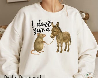 Jag bryr mig inte en skit, sarkasm, roliga skjortor, design, digital nedladdning, clipart, sublimering, rolig åsna, PNG, udda presentidé, design, trendigt