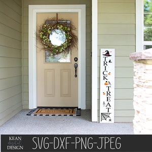 Trick Or Treat Design SVG, Porch Leaner SVG, Porch Sign File, Cricuit & Silhoette Designs