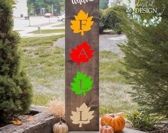 Welcome Fall Leaf SVG, Porch Leaner SVG, Porch Sign File, Cricuit & Silhoette Designs