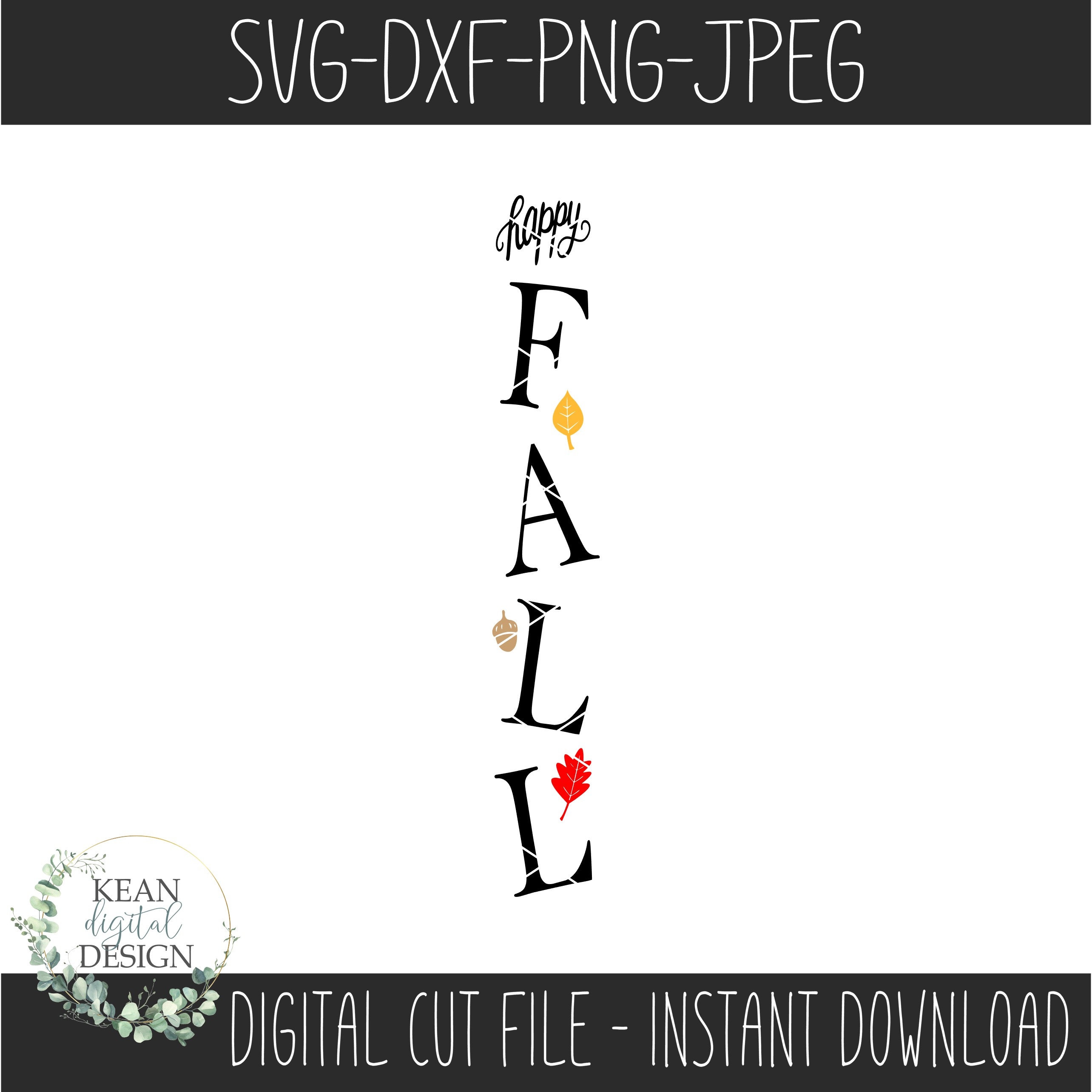 Happy Fall Sign SVG, Porch Leaner SVG, Porch Sign File, Cricuit ...