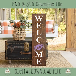 Welcome Spooky Sign, Autumn Sign, Halloween, Cute Spooky Porch, Fall Porch, Porch Leaner, Porch Sign SVG, Digital Designs, Halloween sign