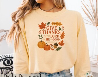 Give Thanks, Fall Christian PNG Bundle, Autumn Sublimation Designs, Thankful Grateful Blessed PNG, Cozy Season, Retro Scripture Fall Shirt