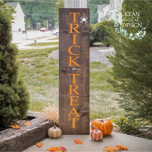 Trick Or Treat Spiders SVG, Porch Leaner SVG, Porch Sign File, Cricuit & Silhoette Designs