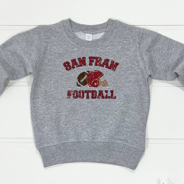 Vintage San Francisco Football Toddler Sweatshirt | Youth San Fran Football Top | San Francisco Football Shirt