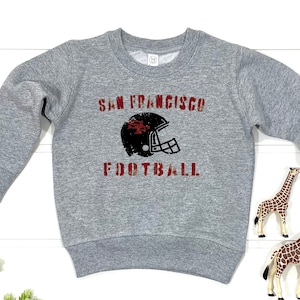 San Francisco Football Kleinkind Sweatshirt | Jugend San Fran Fußball Top | Vintage San Francisco Fussball Trikot