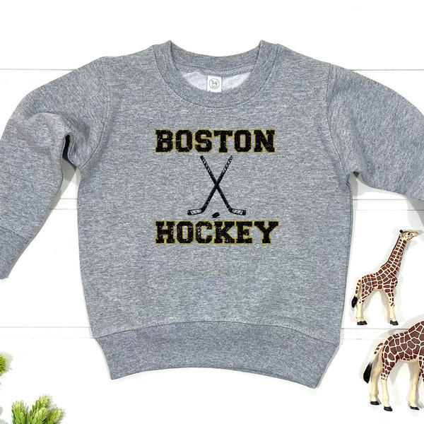 Kids Boston Hockey Sweatshirt | Toddler Boston Hockey Fan | Boston Sweatshirt | The Hub Hockey | Kids Bears Hockey Sweatshirt