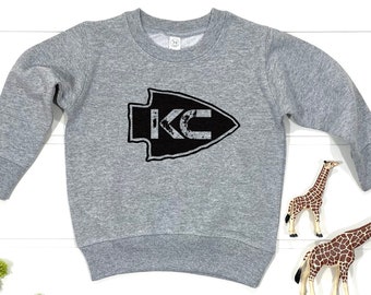 Kansas City Football Toddler Sweatshirt | Vintage KC Arrowhead Football Shirt | Red Friday Youth Shirt | Kids Tailgating Shirt