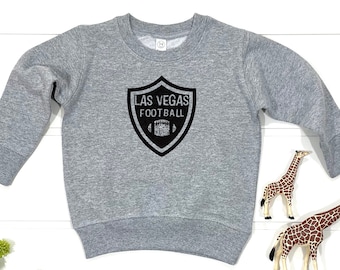 Las Vegas Football Toddler Crewneck Sweatshirt | The Nation Kids Football Sweater | Youth Distressed Football Top | Sin City Football