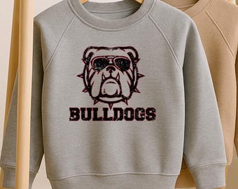 Kids Georgia Football Sweatshirt | Toddler Bulldogs Football Fan | Vintage Bulldog Football | Georgia Dawgs Football Youth Sweatshirt