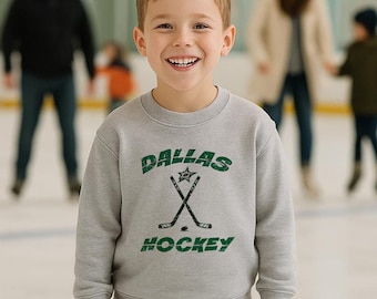 Kids Dallas Hockey Sweatshirt | Toddler Dallas Hockey Fan | Texas Sweatshirt | Dallas Texas Kids Hockey | Kids Hockey Sweatshirt