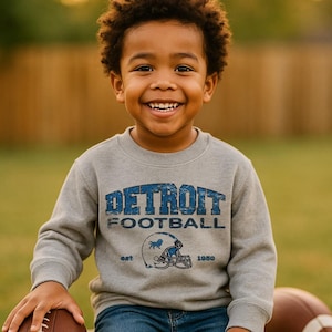 Toddler Detroit Football Sweatshirt - Game Day Shirt for Kids | Youth Detroit Fan Shirt | Michigan Sports Toddler Tee
