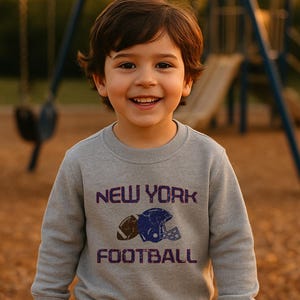 New York Football Sweatshirt for Kids - Toddler and Youth Game Day Pullover | Big Blue Football