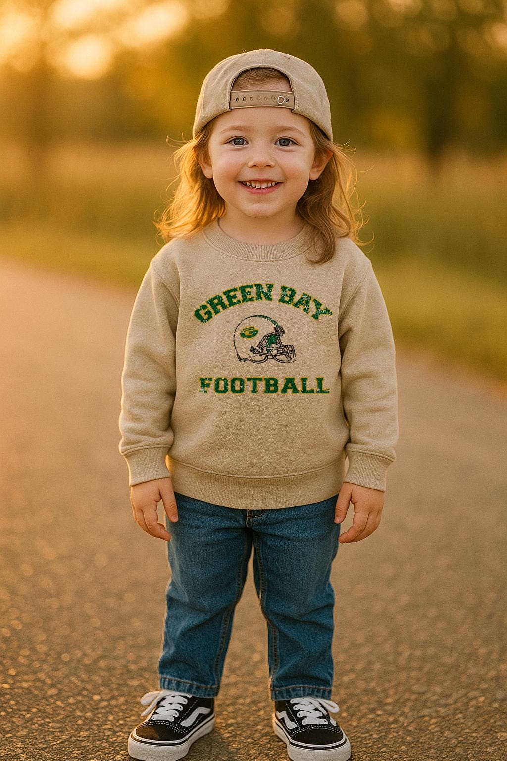 Vintage Toddler Green Bay Football Sweatshirt – Game Day Style for Little Fans | Mini Green Bay Fan | Baby Football Gear