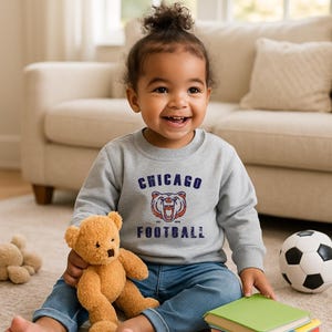 Toddler Chicago Football Sweatshirt - Game Day Shirt | Youth Chicago Football Fan | Vintage Football Tee | The Windy City Sports