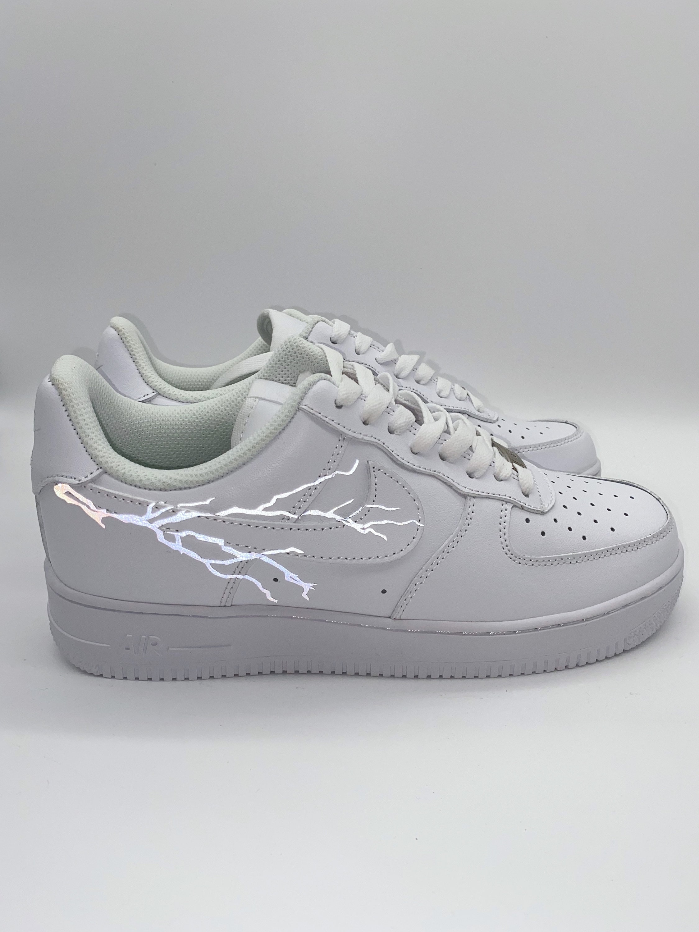 3M Reflective Lightning Design - Custom Nike Air Force 1 Trainers