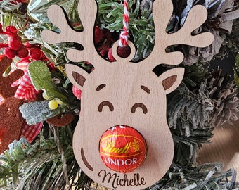 Tree ornaments Lindt chocolate holder Reindeer