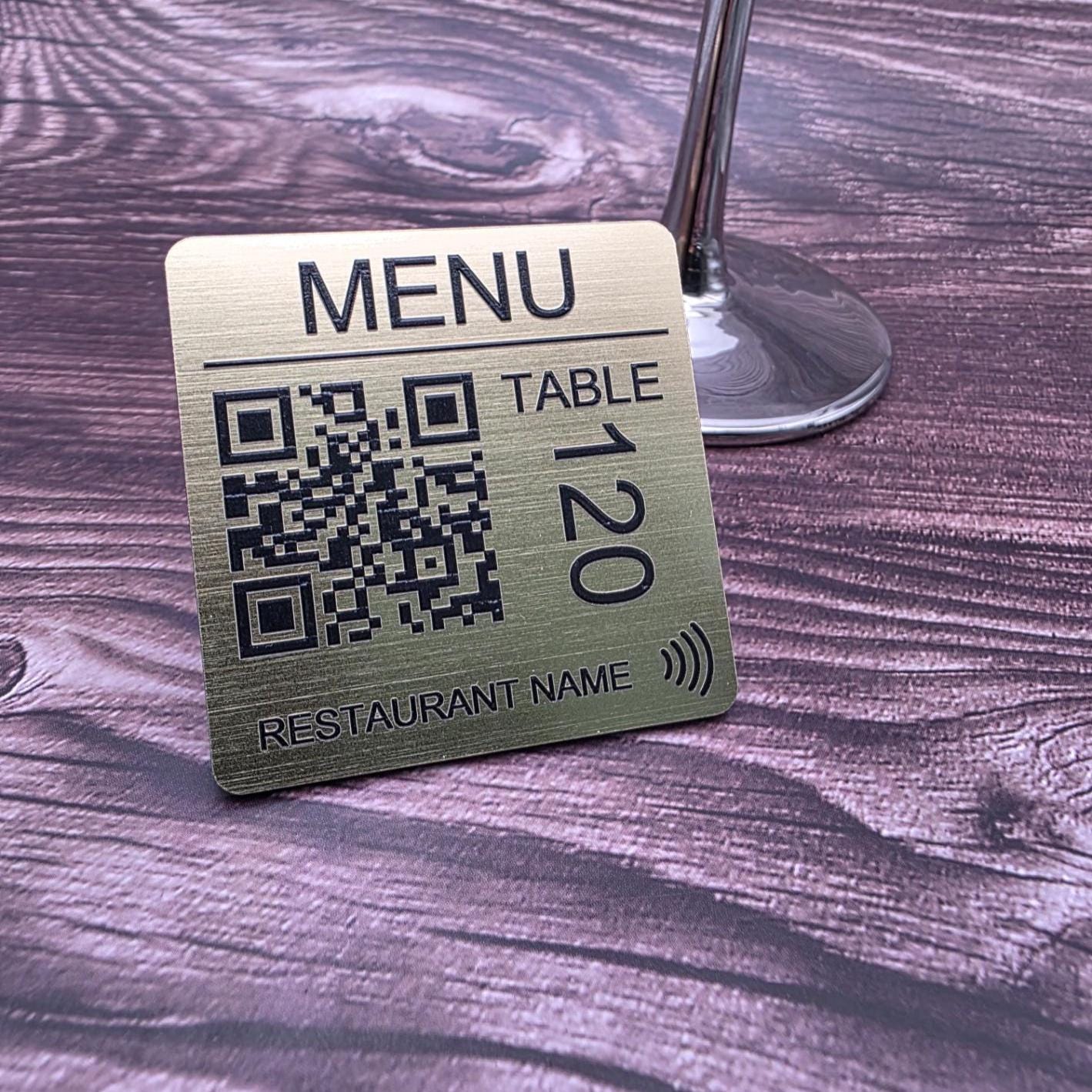 Custom Acrylic Table Number Sign: QR Code & NFC Tap Menu - Etsy UK