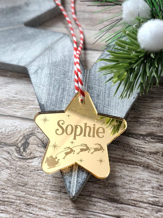 Personalised Star gift Tag Christmas Gift name tags (5cm)