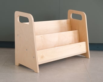 Montessori Bookshelf: Birch Wood Front-Facing Kids Bookcase