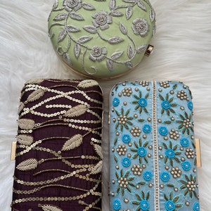 Handmade Zardozi Embroidery Clutch Bags: Party Wedding Set of 3