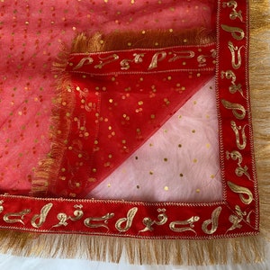 Red Wedding Nikkah Bridal Mehndi Dupatta/QABOOL HAI embroidery Bridal Dupatta