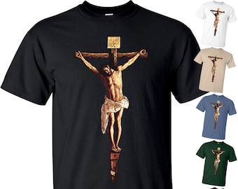 Jésus-Christ sur la Croix Crucifixion DTG PRINT Hommes TShirt S M L XL 2XL 3XL 4XL 5XL