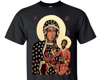 Black Madonna of Częstochowa V1 DTG PRINT Men TShirt S M L XL 2XL 3XL 4XL 5XL