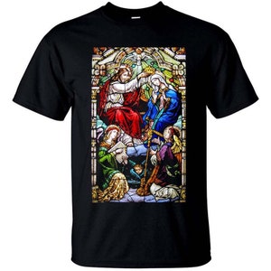 Stained Glass Holy Queen DTG PRINT Men TShirt S M L XL 2XL 3XL 4XL 5XL