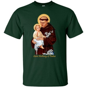 Saint Anthony of Padua V3 DTG PRINT Men TShirt S M L XL 2XL 3XL 4XL 5XL