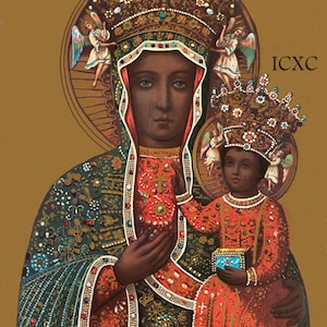 Black Madonna of Czestochowa V2 Poster Print Art Home Wall Decor Catholic Painting