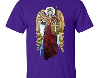 トップス 22ss SAINT MICHAEL SWT SH/ANTMY OF ANGEL SAINT MICHAEL ARCHANGEL WINGS SPEAR WARRIOR ARMY OF GOD T