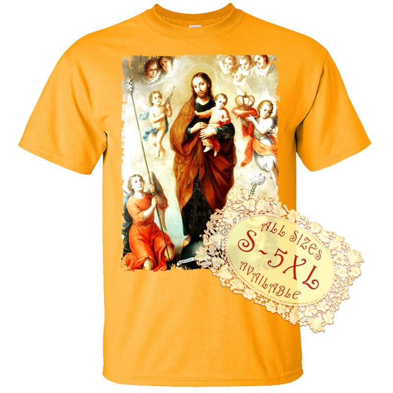 Saint Joseph With Baby Jesus V12 DTG PRINT Men Tshirt S M L