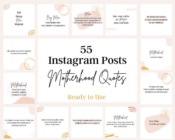 55 postagens no Instagram | Citações de maternidade | Postagens de motivação para mães | Citações de vida de mãe | Postagens de feed | Citações de mãe