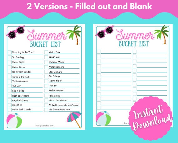 Printable Summer Bucket List | Kids and Family Activities for Summer ...