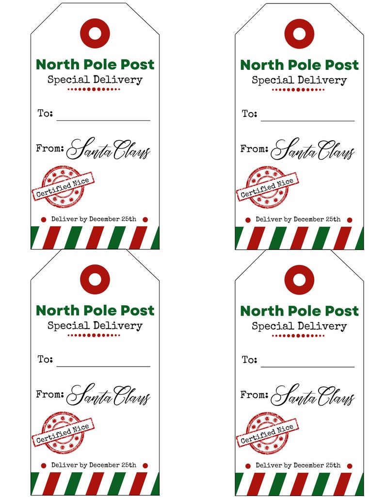 Santa Gift Tags Printable Tags for Christmas From Santa Special