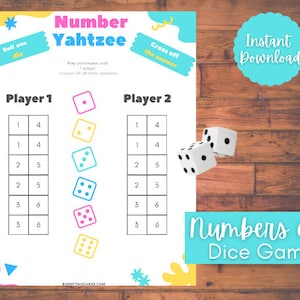 Juego de dados de reconocimiento de números/Aprende los números del 1 al 6/Juego de preescolar/jardín de infantes